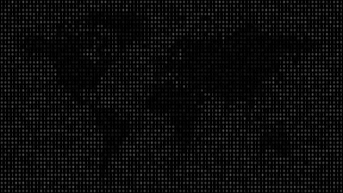 Binary code concept as world map. Binary code in technology space. Stock Footage 301300684