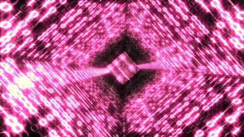 Binary code corridor - pink Illustrazione stock