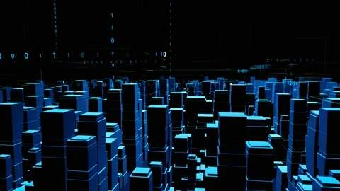 Binary code in cyberspace. Digital transformation concept. 3D rendering. Stock Footage 143175334