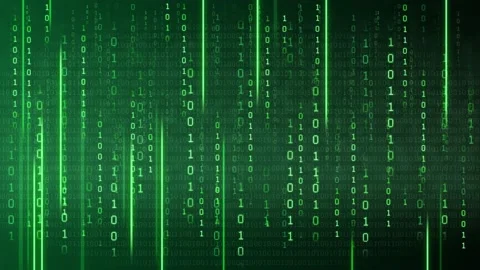 Binary code on a dark background. Abstract animated background from particles of Stock Footage 165108029