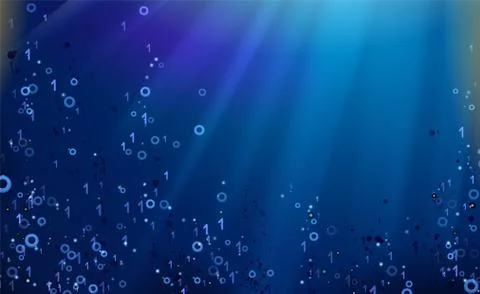 Binary code dark blue background. Big data and programming hacking 库存插图