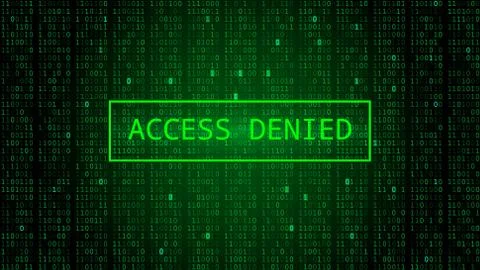Binary Code on Dark Green Backdrop. Access Denied Stockillustratie