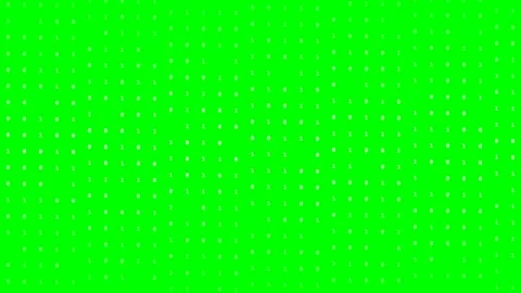Binary Code Data Cascade Falling Digits on Green Screen Stock Footage 340826657