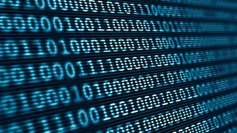 Binary code data display Video stock 168765626