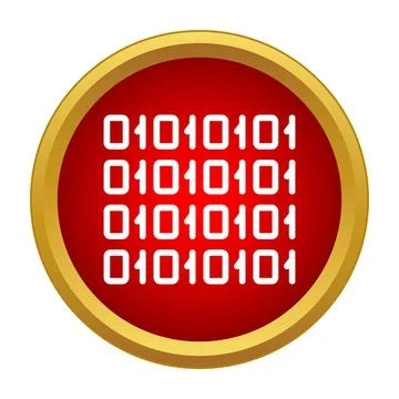 Binary code data encryption technology button icon Stock-Illustration