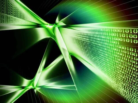 Binary code data flow, communication Internet concept, binary code data fl... Stock Photos