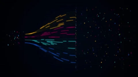 Binary Code Data Pipeline and Analytics Flow Motion Graphic 스톡 동영상 343803363