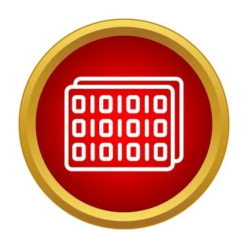 Binary code data processing digital information storage icon 스톡 일러스트