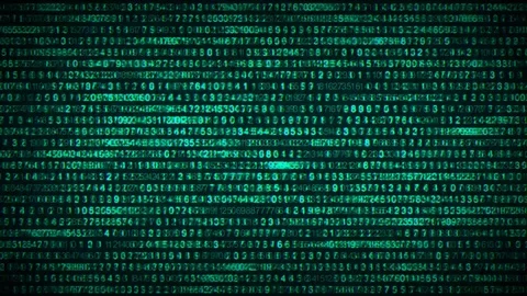 Binary Code Data Security Distort Background Video stock 90446987