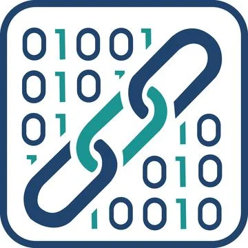 Binary code data stream link icon 库存插图
