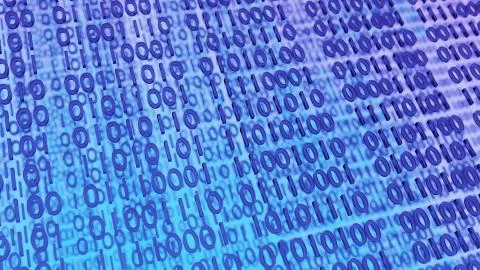 Binary code data streaming computer internet programming 3D illustration Stock Photos