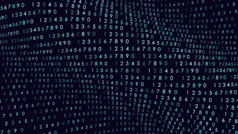 Binary code digital background - black and blue pattern representing data Stock Footage 311590398