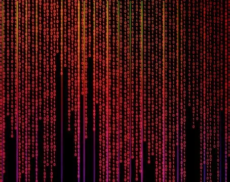 Binary code. Digital binary code with bright glowing gradient. 스톡 일러스트