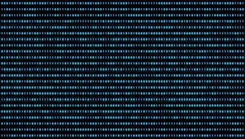 Binary code. Digital binary code on the screen. Black screen with numbers.... Stock Photos