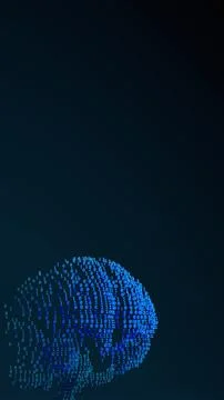 Binary code digital brain illustration on dark gradient background, showcas.. Stock Photos