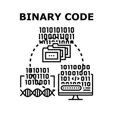 Binary code digital data programming concept illustration 스톡 일러스트