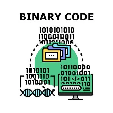 Binary code digital data programming concept illustration 스톡 일러스트