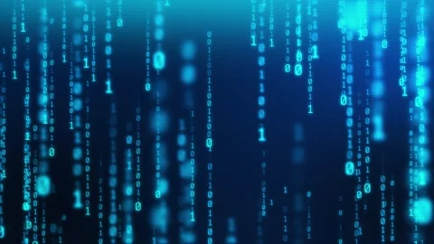 Binary code digital information technology background seamless loop Vidéo 148516377