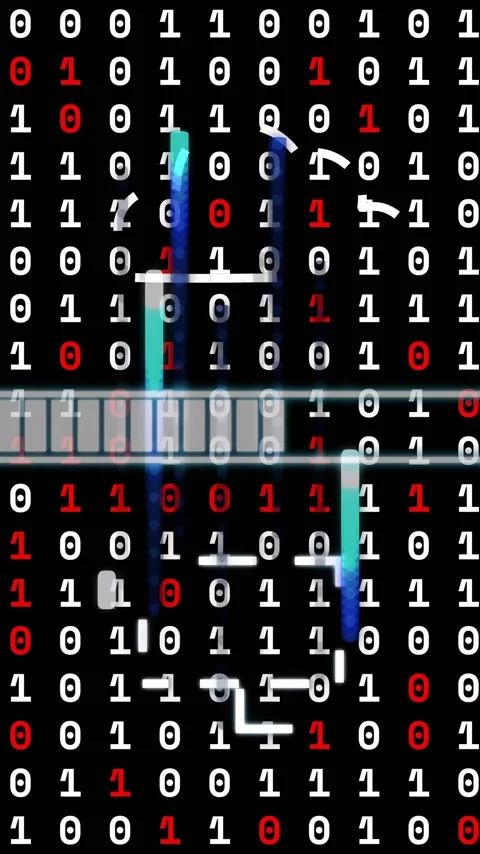 Binary code with digital lock and key animation over black background Stock Footage 323780940