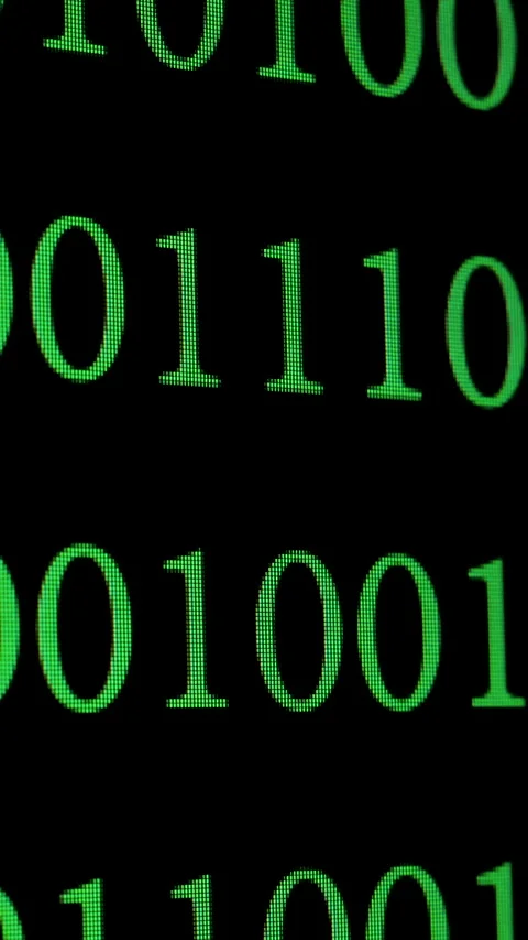 Binary Code on a Digital Screen Stock Footage 325181819
