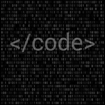Binary code digital technology background. Computer data by 0 and 1. Algorith Stock Illustration