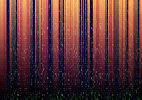 Binary code digital technology. Data Sorting. From Chaos to System. Artificial Stock Illustration