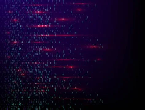 Binary code digital technology. Data Sorting. From Chaos to System. Artificial Stock Illustration