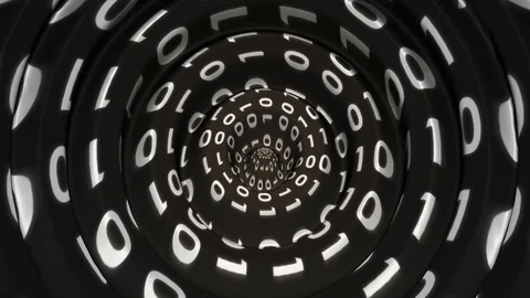 Binary code digital waves pulse in cyberspace motion graphics animation Stock Footage 109449418