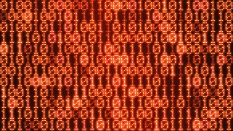 Binary Code Display Wall Animation - Loop Red Stock Footage 74752005