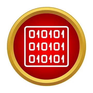 Binary code displaying data on red icon Stock Illustration
