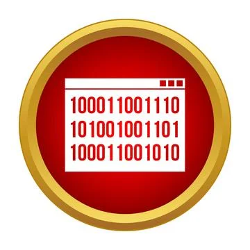 Binary code displaying in document window icon Stockillustratie