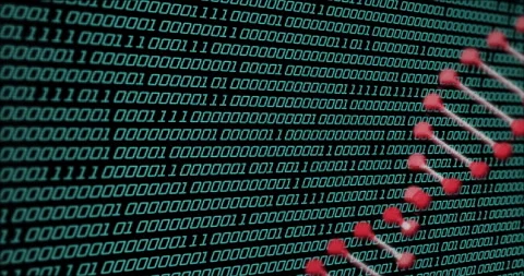 Binary code with DNA strand animation Stock Footage 307661666