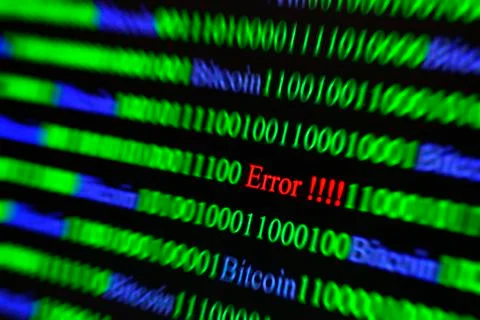 Binary code with Error lettering Stock Photos