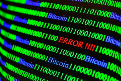 Binary code with Error lettering Stock Photos