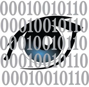 Binary code eye An eye watching over the binary digital code Copyright: xZ... Stockfoto's