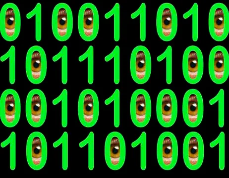 Binary code with eyes Stockillustratie