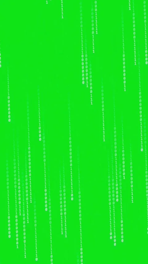 Binary Code Falling on Green Screen Background - Matrix Style Stock Footage 337094461