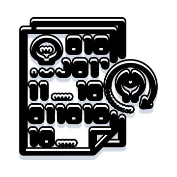 Binary code file with programming and development concept Illustrazione stock