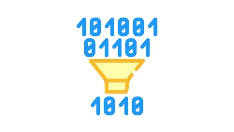 Binary code filtration color icon animation 動画素材 156648866