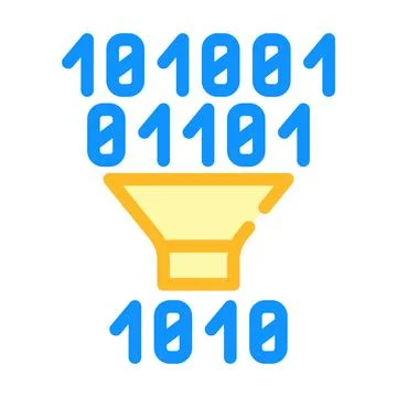 Binary code filtration color icon vector illustration Stock Illustration