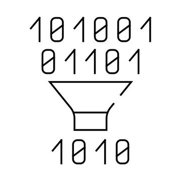 Binary code filtration line icon vector illustration Stock Illustration