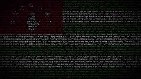 Binary code on flag Stock Footage 293697855