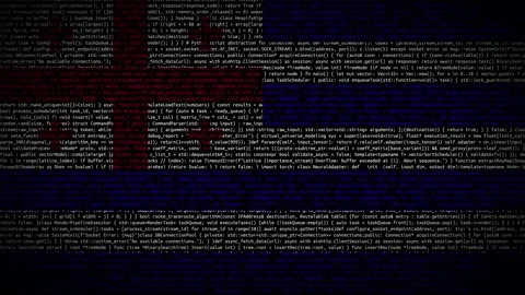 Binary code on flag Stock Footage 293697873