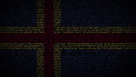 Binary code on flag Stock Footage 293697874