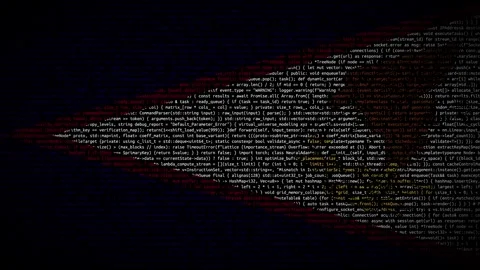 Binary code on flag Stock Footage 293697892
