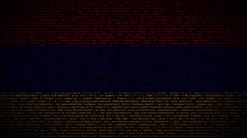 Binary code on flag Stock Footage 293697905