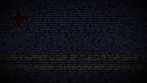 Binary code on flag Stock Footage 293697906