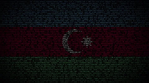 Binary code on flag Stock Footage 293697927