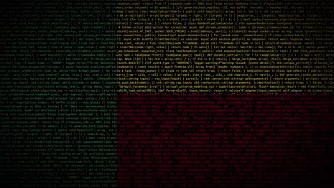 Binary code on flag Stock Footage 293697964