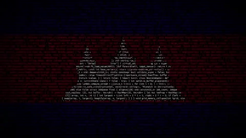 Binary code on flag Stock Footage 293698021